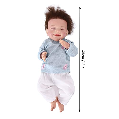 Dilwe Reborn Babypuppe 18 Zoll Exquisite süße Neugeborenenpuppe mit Schnuller Handgefertigtes mit Zubehör und… – Bild 5