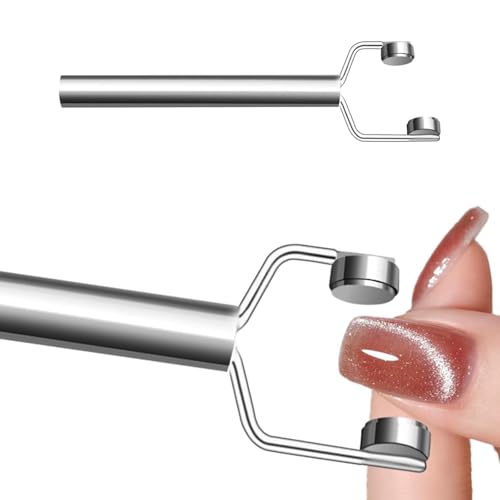 Image of THR3E STROKES 3 IN 1 Cat Eye Nail Magnet Y-Shaped Double Head Magnetic Cat Eye Gel Polish Multifunctional Nails Design Tools Powerful Force Magnet Portable Handheld for Salon Studio Home Manicure (Y MAGNET)