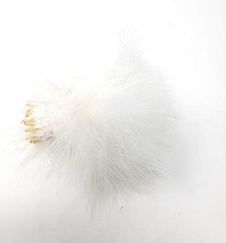 Creative Angler Strung Marabou Bird Feathers for Tying Fly Fishing Flies - Fly Tying Accessories - Perfect Choice for Tail & Wings and Easy to Tie On The Lure - Approximately 0.3 Ounces (White)