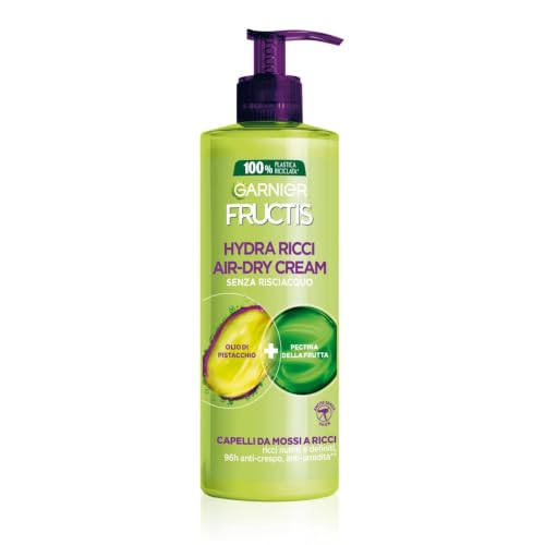 Garnier Fructis Trattamento Definizione Senza Risciacquo, Per Capelli da Mossi a Ricci, Anti-Crespo, Per una Chioma Morbida e Luminosa, Hydra Ricci, 400 ml