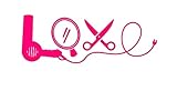 Bluegrass Decals Hot Pink Love Dryer Mirror Scissors Stylist 8 Inches Decal Sticker