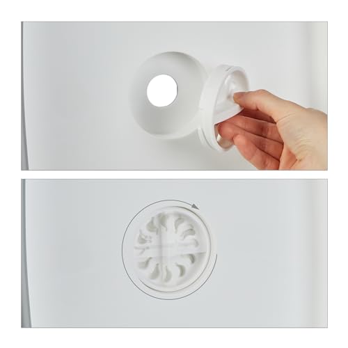 Relaxdays Spülschüssel mit Ablauf, faltbares Waschbecken, 9 L, Abwaschschüssel Camping, HxBxT 20 x 31 x 31 cm, weiß-grau