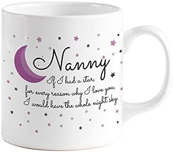 Pomchick, Nanny Stars Moon Mug 11oz Gift for Grandma Granny Mother's Day Christmas Birthday Grandparents Mug
