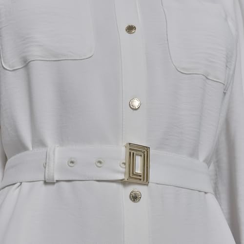 Image of Karl Lagerfeld Women's Long Sleeve Multifunctional Shirt Dress