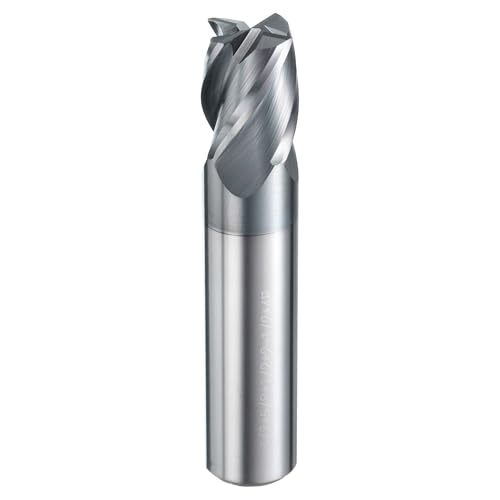 Image of HARFINGTON Carbide Square Nose End Mill Bit 1 /2 inch Cut Dia 4 Flutes TiAlN Coated Milling Cutter for Hardened Steel Metal (1 /2 inch Shank 5 /8 inch Cut Length 2-1 /2 inch Long 30 Degree Helix HRC53-55)