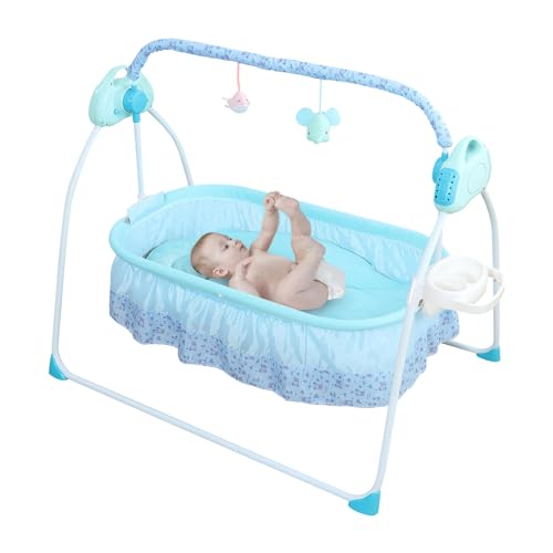Culla elettrica per neonati, culla elettrica, altalena automatica, con telecomando, per bambini, Bluetooth, 25 kg, 5 marce, swing per bambini tra 0 e 18 mesi