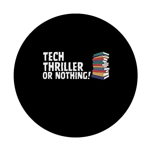 Reading Tech Thriller Novel Or Nothing Book Joke PopSockets Swappable PopGrip, Black - Image 3