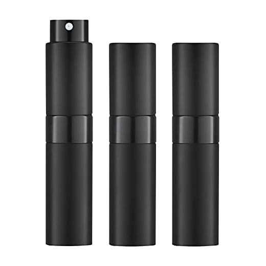 Lisapack 8ML Atomizer Perfume Spray Bottle for Travel (3 PCS) Empty Cologne Dispenser, Portable Sprayer (Black)