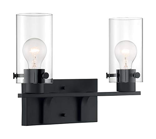 Image of Nuvo 60 /7272 Sommerset 2-Light Vanity Fixture with Clear Glass - Matte Black Finish