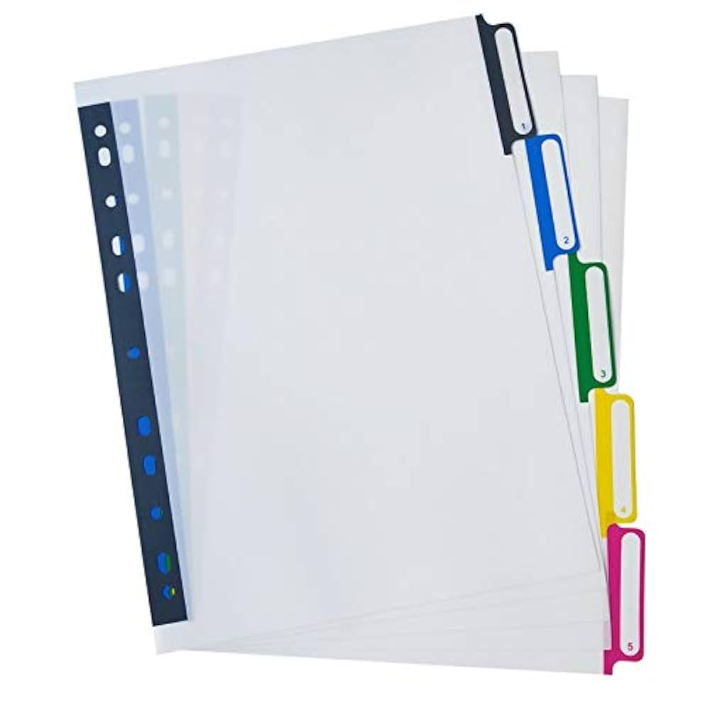 Amazon | A4 プラスチックバインダー インデックスタブ 仕切り