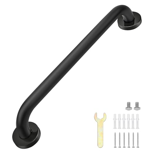 sunzone Maniglioni per doccia, barre di sostegno da 40,6 cm per bagno, in acciaio inossidabile, maniglia per doccia per anziani, supporto di sicurezza, maniglia per vasca da bagno per handicap e