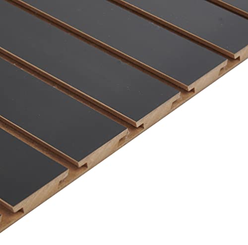 4 Ft X 2 Ft Horizontal Black Slatwall Easy Organizer Panels (24"H X 48"L) - Pack Of 2 - Perfect For Retail Store, Garage Wall, And Craft Storage Organization #TOP1