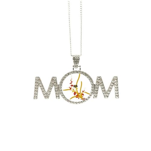 Collier fleur de culture japonaise M pour la fête des mères en argent véritable avec pendentif