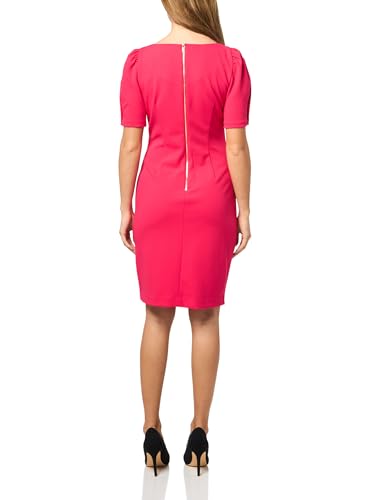 Image of DKNY Women's Short Sleeve Ruched Knee Length Sheath Dress with Button Detail