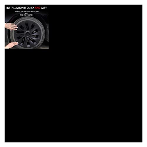4Pcs Compatibility With Tesla Model 3 18 Inch Hubcap Performance Replacement Wheel Cap Full Rim Cover Wheel Hubcap Cover Accessories 2020-2022 ( Color : A Matte Black ) #TOP4