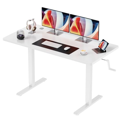Escritorio Elevable 120 x 60 cm Manual Blanco