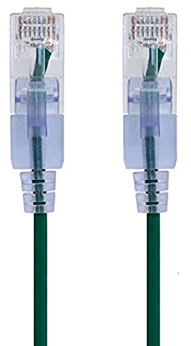 Image of Monoprice Cat6A 10ft Green 10-Pk Patch Cable UTP 30AWG 10G Pure Bare Copper Snagless RJ45 SlimRun Series Ethernet Cable