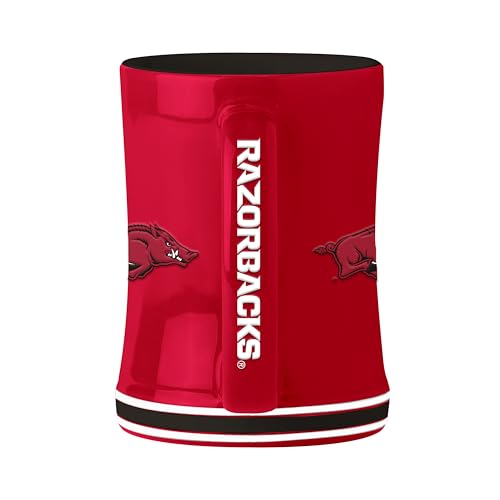 Image of Logo Brands NCAA Arkansas Razorbacks 14 oz Relief Coffee Mug - Officially Licensed Mug, Sculpted 3D Logo and Team Colors - Comfortable Handle and Glossy Finish for College Sports Fans