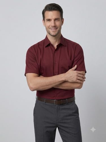 Image of Appel Touch Men's Cotton Blend Formal Shirt Half Sleeves