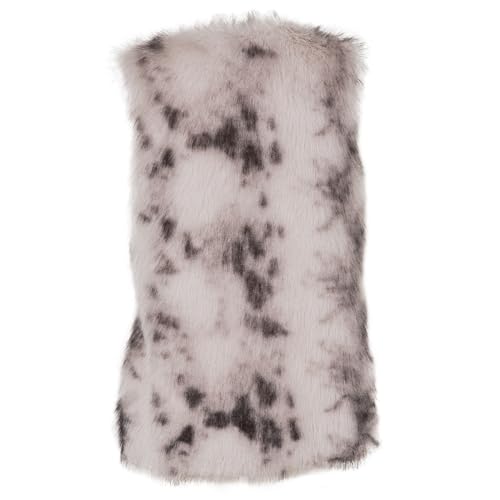 Chaleco de pelo sintético para mujer con cuello redondo y bolsillos Amazhiyu 4