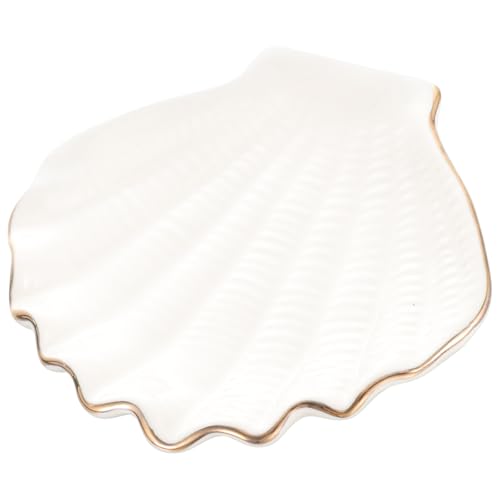 Amosfun Bandeja de Cerámica para Joyas y Placa para Pendientes, Plato Mediano Diseño Funcional, Organizador para Artículos Diversos en Tocador y Mesa, Uso en Hogar para Mujer