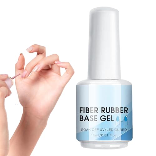 Bajbumgn Gel de Fibra para Uñas | Esmalte en Gel Base de Fibra de Vidrio Transparente,Accesorios para Manicura Transparentes 15ml Requiere Curado UV LED Para Uso en Casa y Viajes