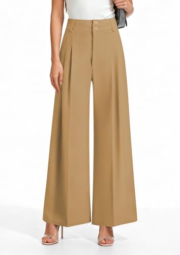 Image of PRETTYGARDEN Women's High Waisted Wide Leg Dress Pants