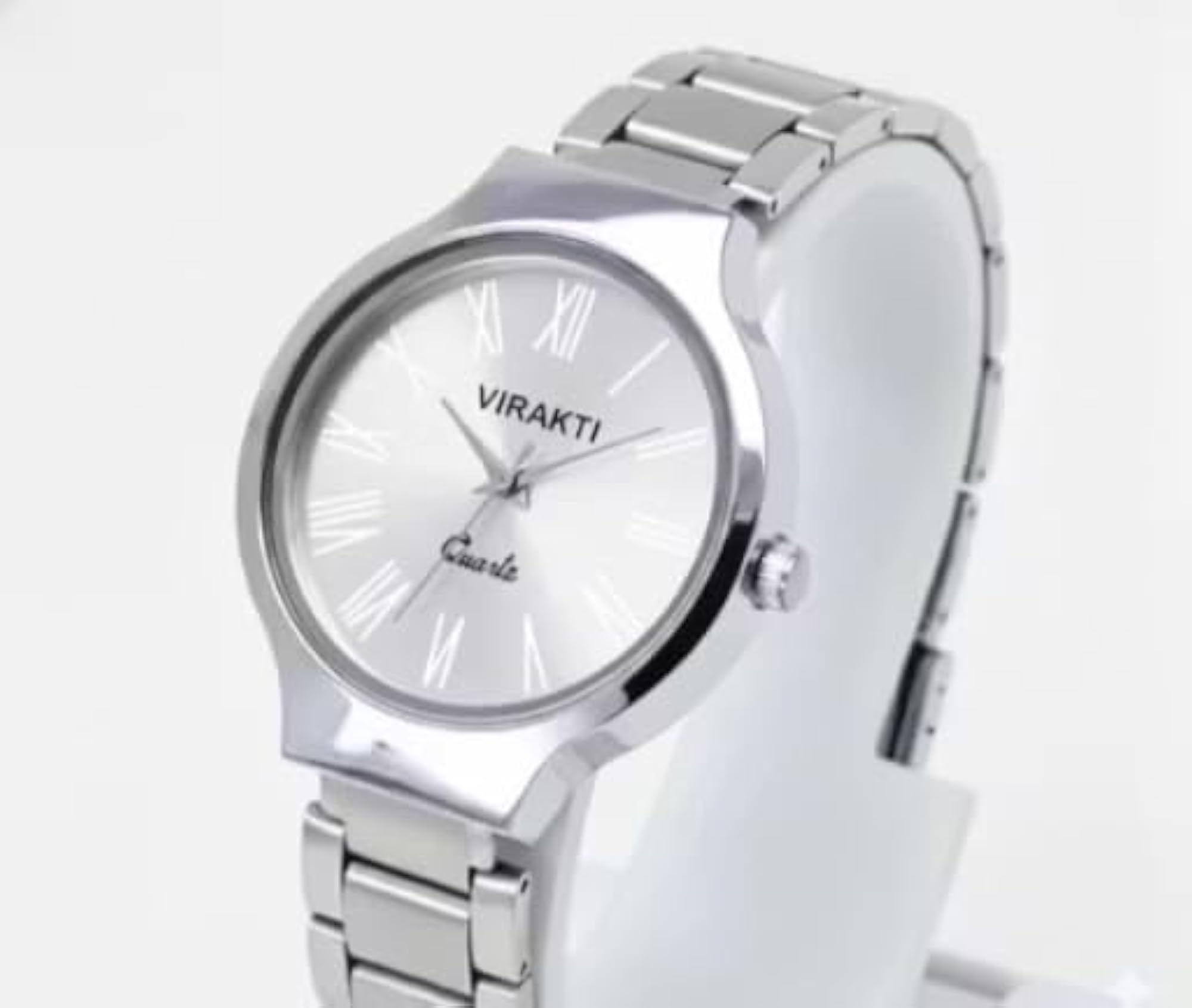 Quartz Watch with Silver Stainless Steel Chain Strap