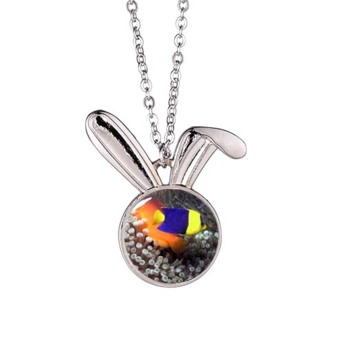 Collier lapin poisson anem à porter au bureau ou en soirée