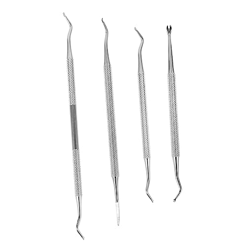 FRCOLOR Stainless Steel Nail Pusher Tools Manicure Nail Kit Cuticle Pusher Set