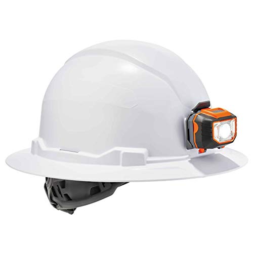 One-Day Sale: Up to 70% Off Ergodyne - 60152 Hard Hat with Light, Full Brim, Ratchet Suspension, Class E, Skullerz 8971LED,White
