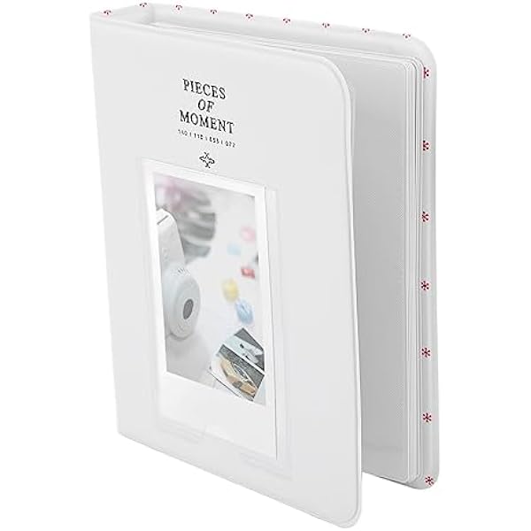 Album Fotograficzny, 64 Kieszenie PU Leather Card Binder Album Fotograficzny, Przenośny 3 w Albumie Fotograficznym Kompatybilny z Mini 12 11 9, DIY Okładka Włóż kieszeń (Biały)