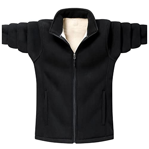 Veste polaire pour homme noire XXL ample et décontractée pour l'hiver