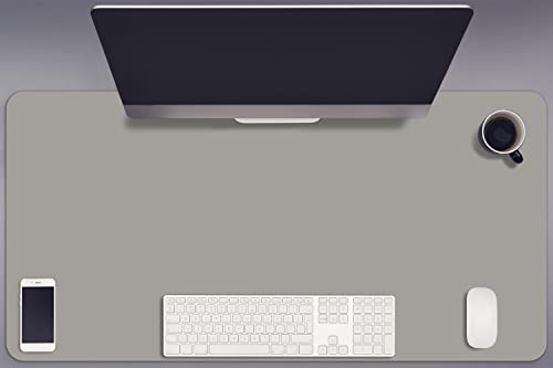 Sous-main de bureau gris 90x45cm Decormat anti-tache en vinyle pour protéger la table de travail