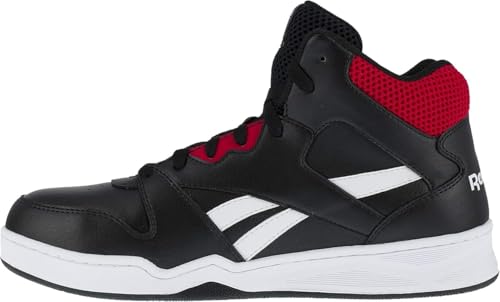 Image of Reebok Work Mens Bb4500 Slip Resistant Composite Toe Work Safety Shoes Casual - Grey (Black /Red, US Footwear Size System, Adult, Men, Numeric, Medium, 10)