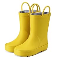 HISEA Rubber Rain Boots for Toddler Girls Boys Waterproof Kids Rain Boots with Handles