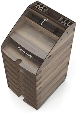 Mingitav Tower Ofis Masaüstü Organizer 10 Kat Letter A4 Evrak Rafı (Ceviz) - Görsel 2