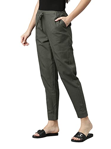 Image of GO COLORS Ikat Print Beige Printed Pencil Pant for Women | Breathable, Side Pocket