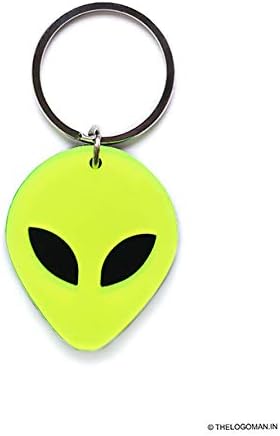 - The Logo Man Polypropylene Alien 3D Keychain & Keyring, Green