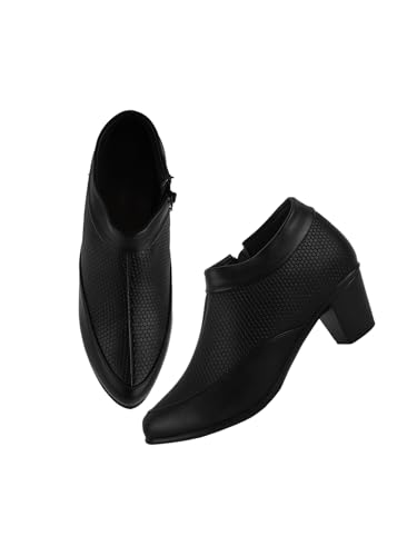 Image of TRYME and Stylish Stunning Block Heel Extra Cushion Inner Sole Boots with Zip Look for Womens and Girls