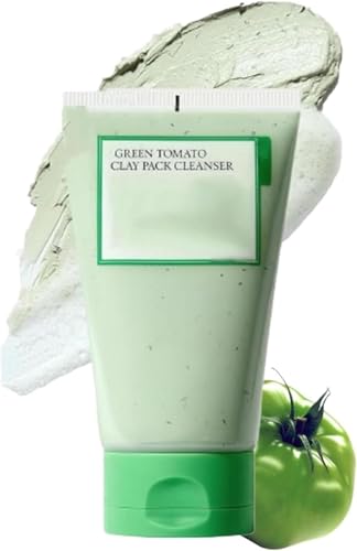 Mascarilla de Arcilla de Tomate Verde Limpiadora de Poros, Purificante con Extracto de Tomate Verde, Elimina la Suciedad, Reduce los Puntos Negros, Exfoliación, Para Todo Tipo de Piel