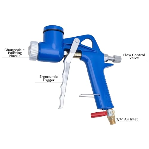 Image of NEIKO 31227A Drywall Texture Sprayer, Air Texture Gun with 1.2 Gallon Hopper Gun, 3 Nozzles: 4 mm, 6 mm, 8 mm, Stucco Mud or Popcorn on Walls and Ceiling, Knockdown, Spray Gun with Handle