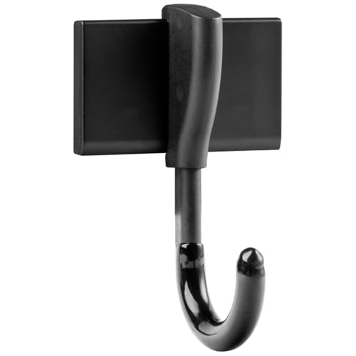 Duck EasyMounts Garage Hooks Heavy Duty - Storage and Organization for Tools - Wall Mount Hook for Sheds and Outdoor - No Tool Install - Up to 50 lbs - Black, Pack of 1 Hook & All Hanging Hardware