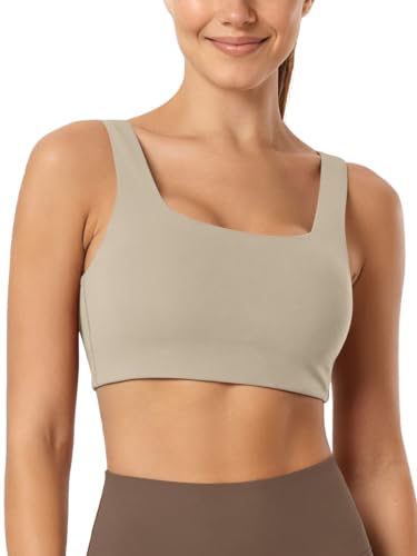Image of ODODOS Square Neck Sports Bra for Women Wirefree Non Padded Yoga Tank Workout Crop Tops