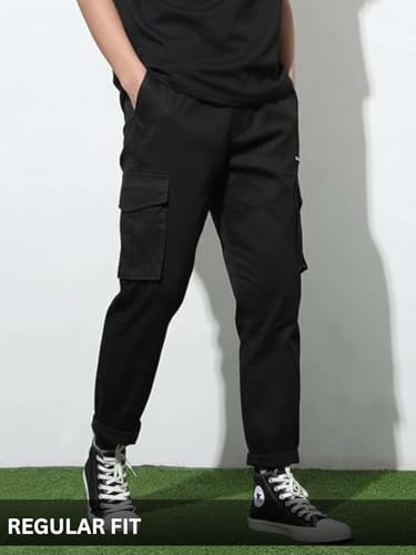 Image of GRECIILOOKS Men's Cargo Pants | 6 Pocket Cotton Cargo Joggers for Men | Loose Fit Stylish Pant with Pockets | Casual Baggy Trousers & Streetwear Lower