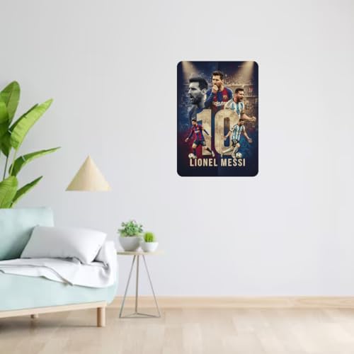 Image of Zesta Bathroom Decor Items Washroom Decor Tin Sign | Aesthetic Posters Wall Poster for Bedroom | Magnetic Cafe Decoration Items /Restaurant Decorations Items | Quirky Home Decor Bar Accent (Messi (2))