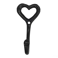 4 pcs Iron Heart Shaped Hooks, Wall Mounted Coat Rack for Bathroom, Kitchen and Bedroom Use (1pcs)
