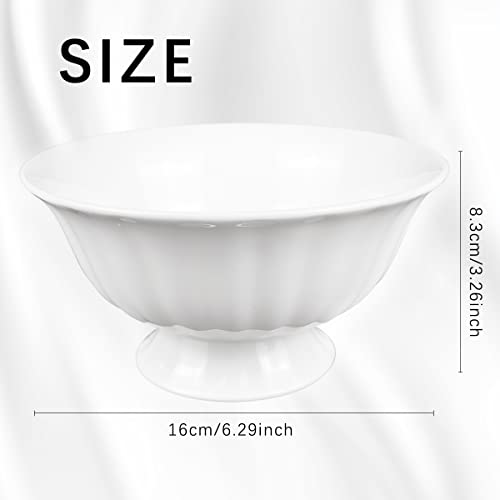 DOERDO Ceramic Footed Bowl Decorative Fruit Holder Dessert Display Stand for Kitchen Counter Centerpiece Table Decor 6.3"x3.3" - Image 2