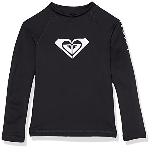 Image of Roxy Girls' Whole Hearted Long Sleeve Rashguard Surf Shirt, Anthracite, 7