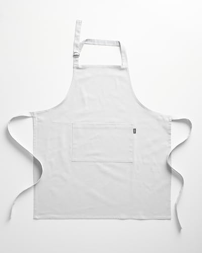 Image of Cotton Kitchen Apron for Women & Men - Set of 1 - Uni Plain, (28 inch X32 inch) Durable Apron with Spacious Pocket - Perfect Kitchen Set for Home or Professional Use - L.Gray